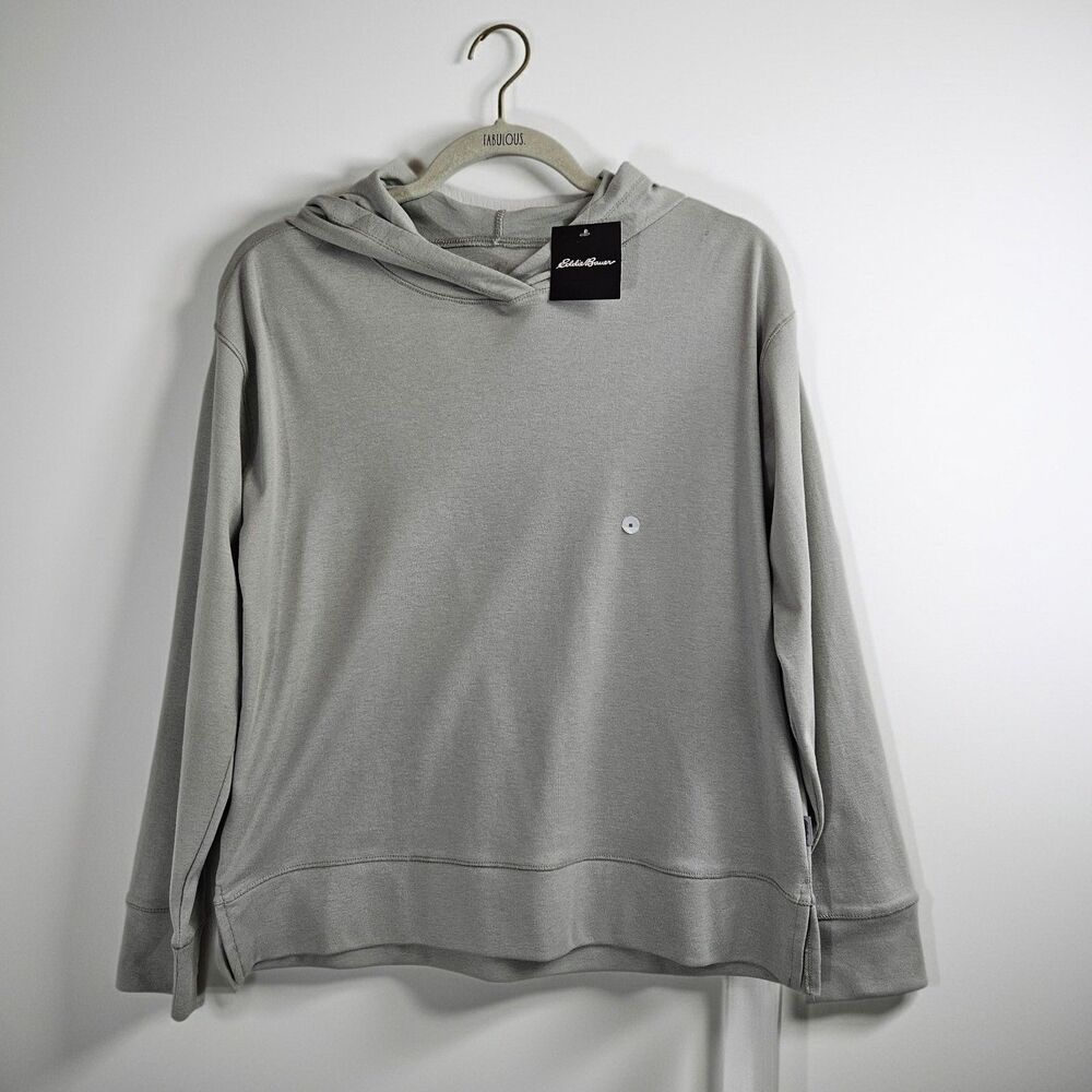 New Eddie Bauer Women's S Favorite Hoodie Sage Green $60 Lightweight Jersey